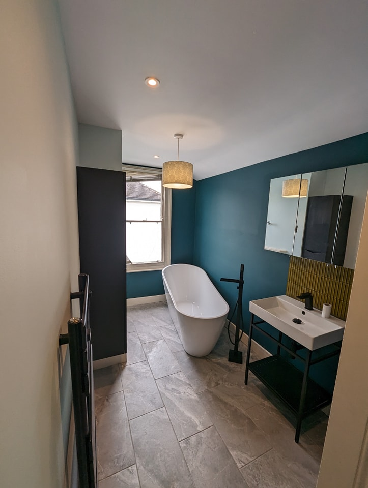 Complete bathroom renovation with freestanding bath and contemporary design in Tewkesbury