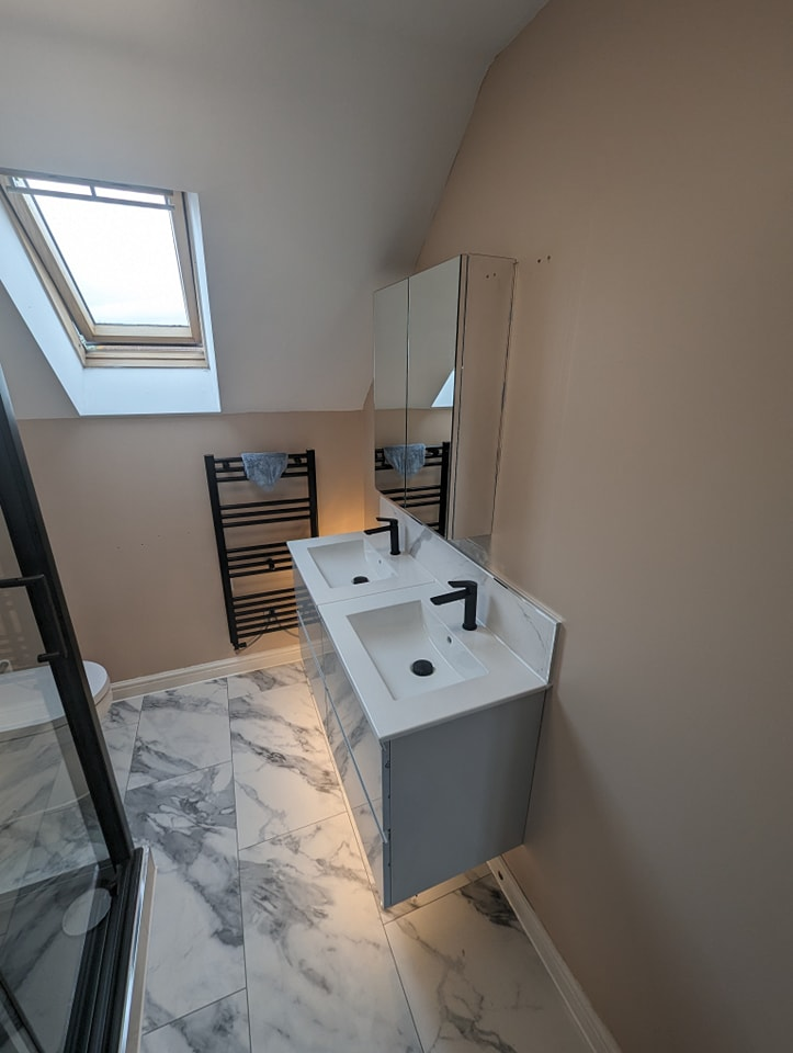 Recent Cotswold stone-inspired bathroom completed in Cirencester — relevant reference for Cirencester clients